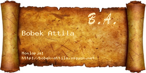Bobek Attila névjegykártya